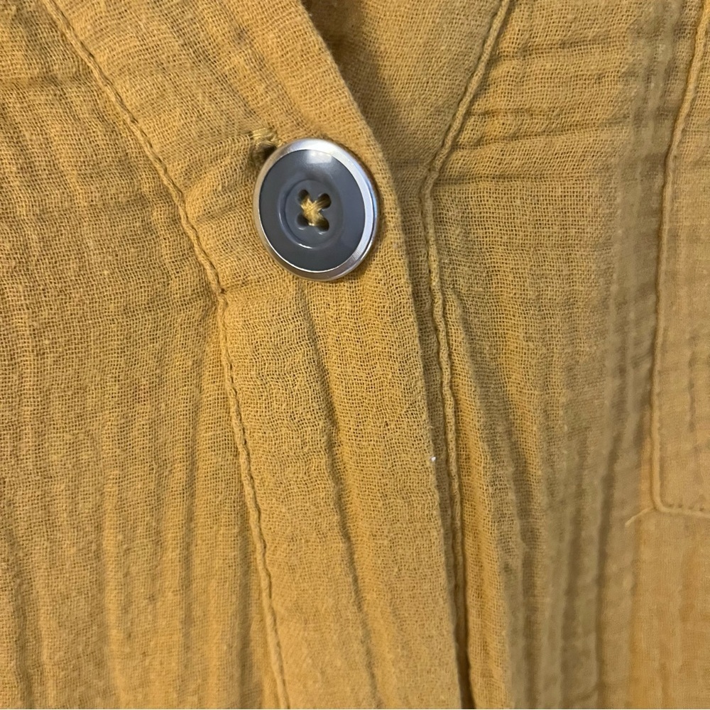 Cupio Textured 100% Cotton Mustard Yellow Tunic Top Sz M - Picture 8 of 9